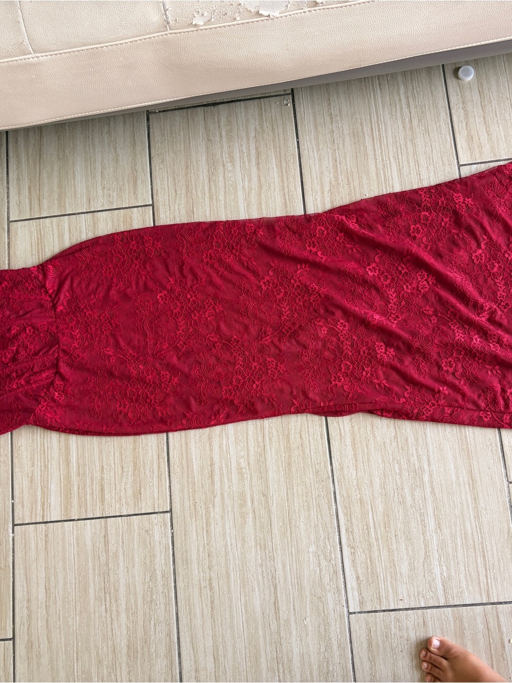 Peppermayo Red Lace Maxi Dress - Picture 2 of 11